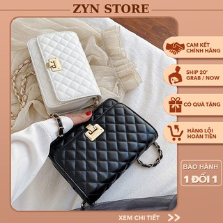 Túi đeo chéo nữ cnk trần trám size 20 khóa gập cao cấp