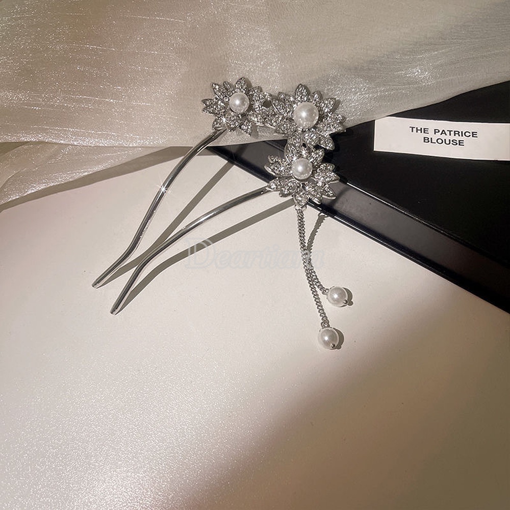 Kẹp Tóc Hình Hoa Đính Đá Thời Trang Cho Nữ