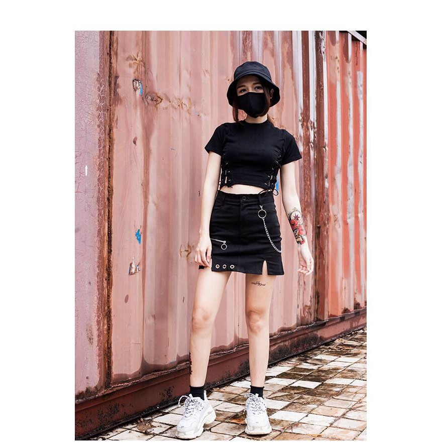 Chân váy chữ a dây xích Emilyshop