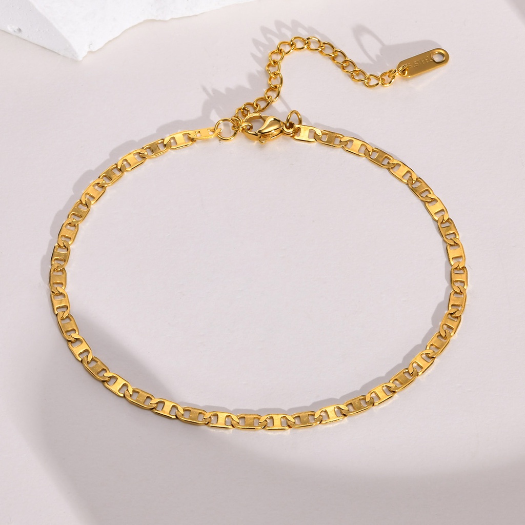 Vnox Lắc Chân Mạ Vàng 18K Thiết Kế Đơn Giản Cho Nữ