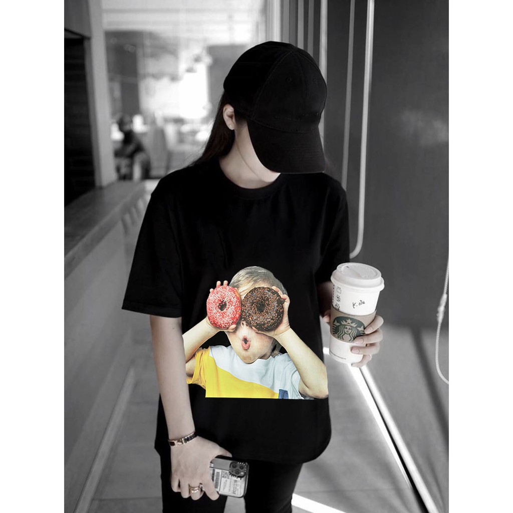 Áo Thun ADLV Baby Face Donut Tay lỡ Áo Thun Nam Nữ ADLV Form Rộng