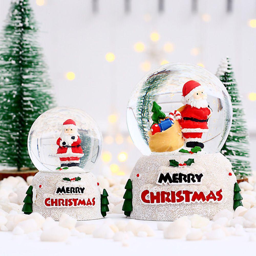 GOGOUP Quả Cầu Pha Lê Hình Ông Già Noel Phát Sáng Để Bàn Trang Trí Nhà Cửa DIY