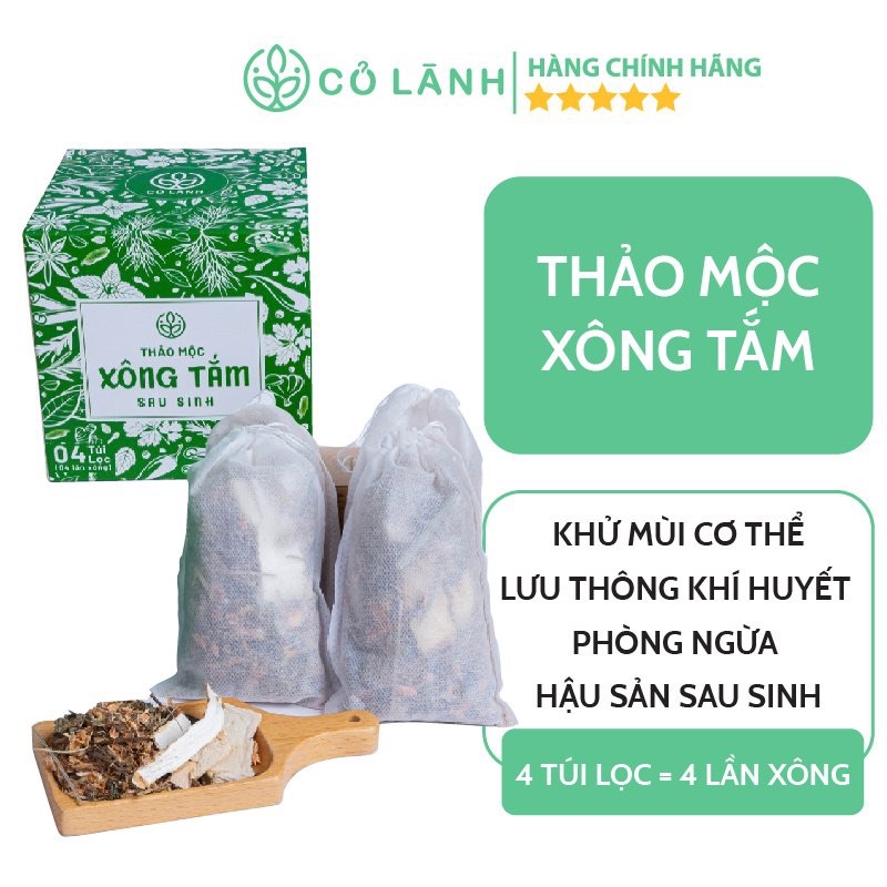 Thảo mộc xông tắm sau sinh Cỏ Lành - 4 Túi lọc