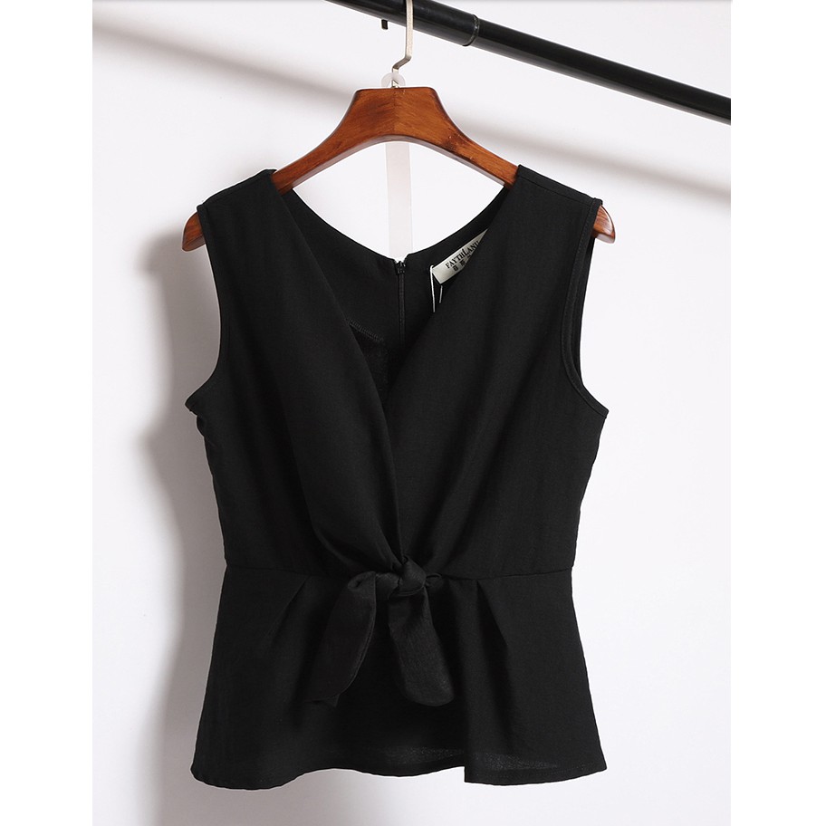 [Mã WARUN10 giảm 10K đơn 99K] Áo Kiểu Nữ Thắt Nơ Chất Đũi | BigBuy360 - bigbuy360.vn