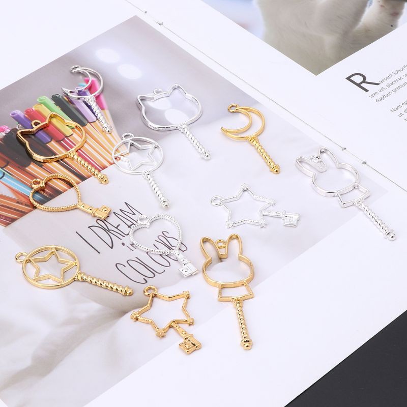 Bộ 6 khung kim loại làm mặt dây chuyền