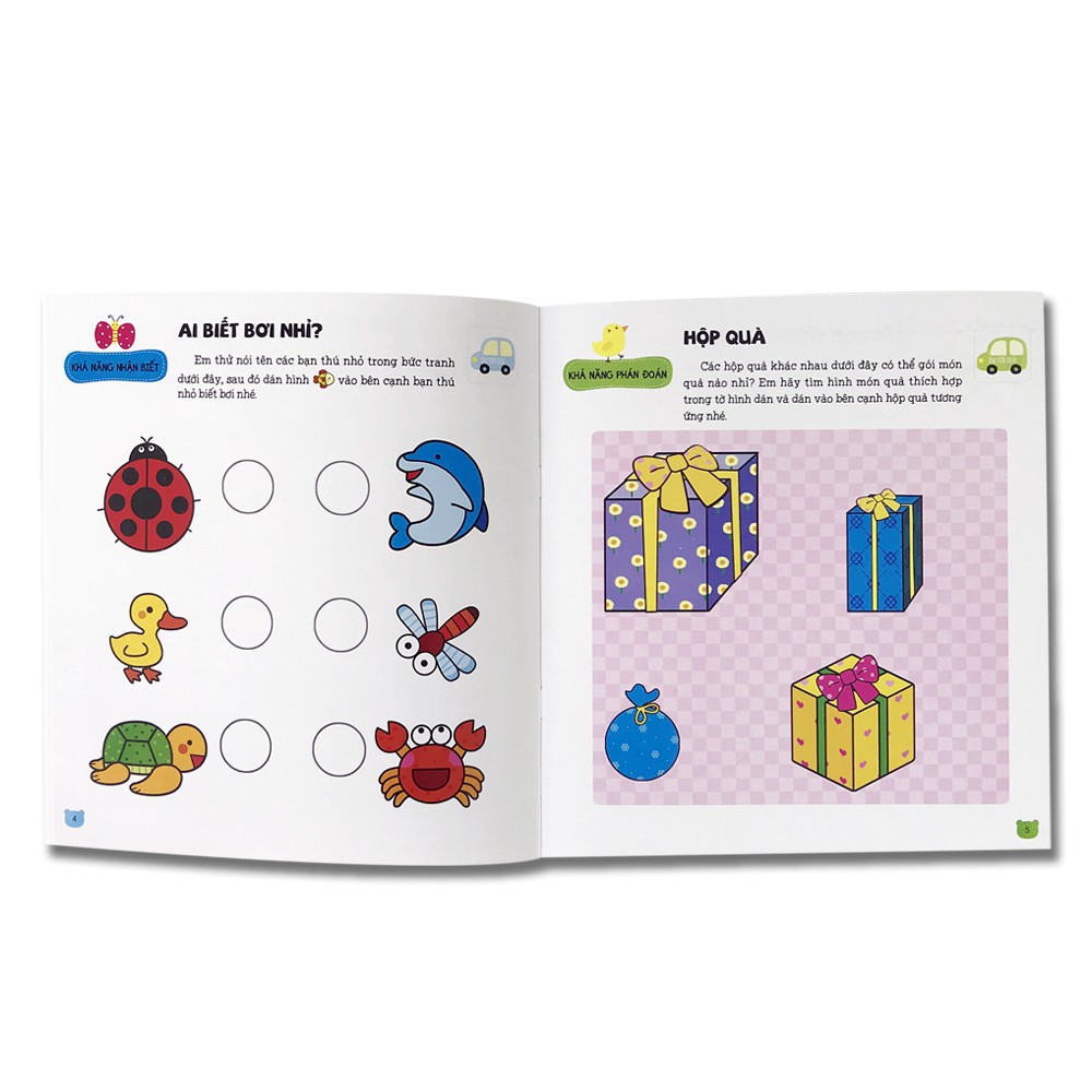 Bộ 6 Cuốn Sách Sticker Phát Triển Chỉ Số Thông Minh IQ Dành Cho Trẻ 2-6 Tuổi