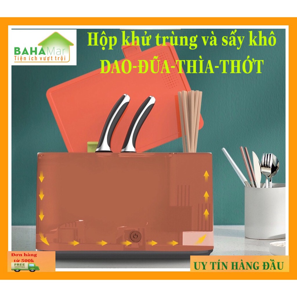 MÁY KHỬ TRÙNG VÀ SẤY KHÔ DỤNG CỤ NHÀ BẾP (DAO-ĐŨA-THỚT-THÌA) "BAHAMAR" dùng tia UV xử lý không để các loại vi khuẩn, nấm