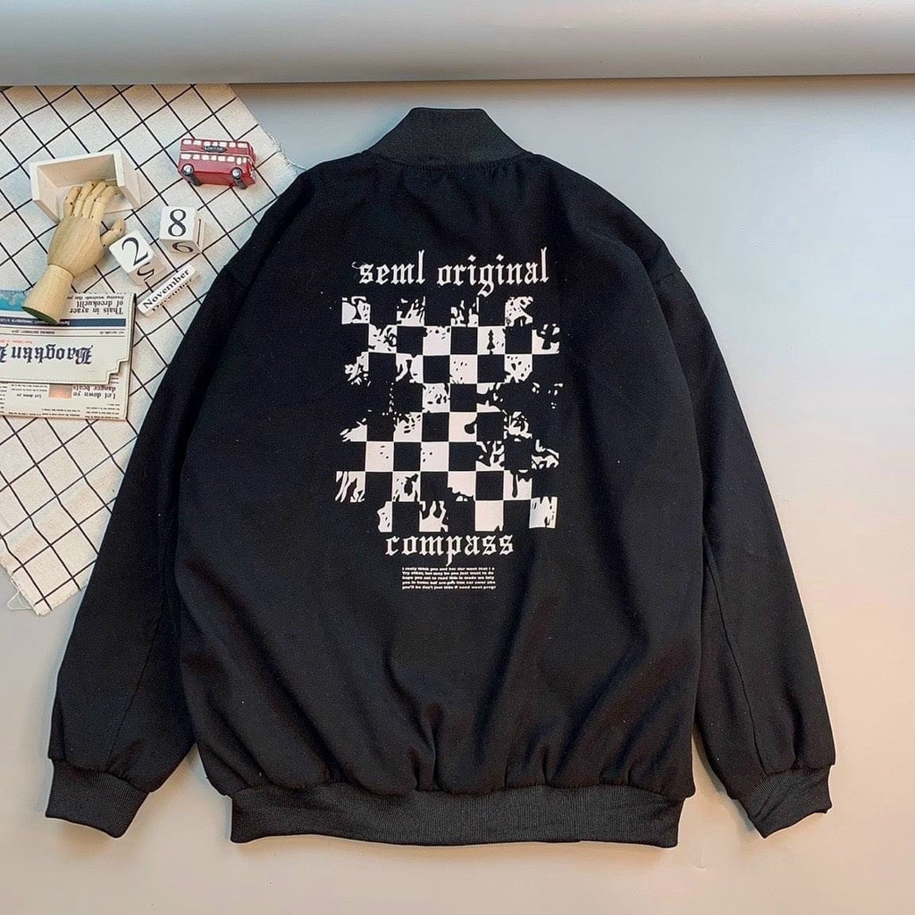 Áo khoác da lộn FM form rộng, áo khoác bomber unisex đơn giản, áo khoác nhẹ dây khóa kéo mặc đi chơi, áo khoác da lộn