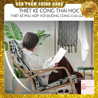 Ghế Poang bập bênh thư giãn đọc sách đệm êm ái, vải bọc cotton thoáng khí M006-2