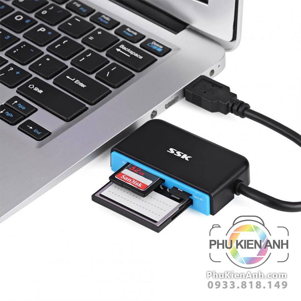 Đầu đọc thẻ nhớ SSK in all SD, CF, TF… usb 3.0 tốc độ cao