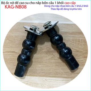 Ốc nắp cầu liền khối LInax KAG-NB08, ốc Inox gắn nắp đậy cầu  American, ốc nở nắp Toto đế cao su dài dùng cho 100%