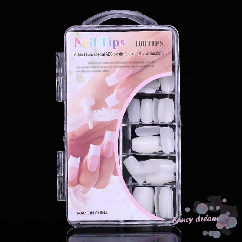 Hộp 100 móng giả trơn tập sơn