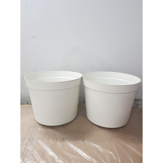 Chậu Nhựa Vân Gỗ Đường Kính 30cm màu trắng