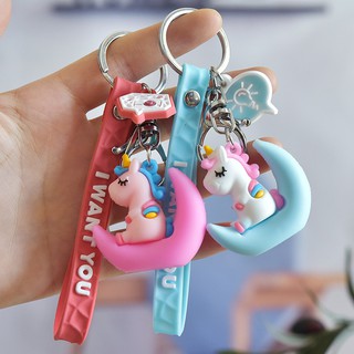 Móc khóa kỳ lân Unicon mặt trăng cute
