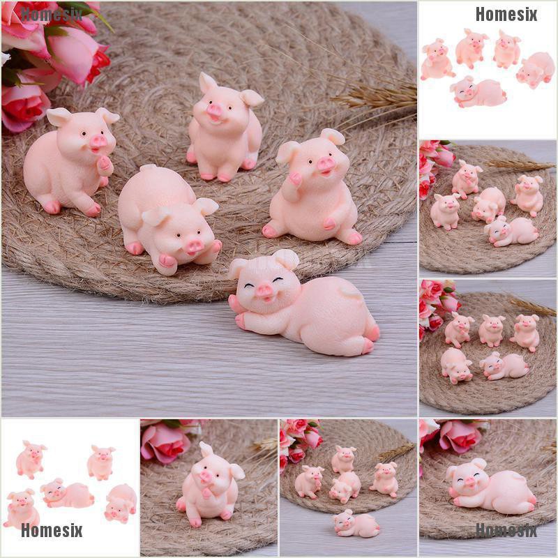 Set 5 mô hình gia đình lợn con xinh xắn dùng để trang trí