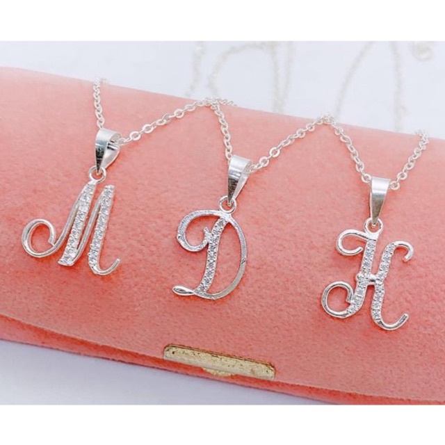 Dây chuyền mặt chữ cái Bạc , Thiết kế mới nhất của Mainomi Shop Bạc Xinh, đính đá mặt chữ tạo nét thu hút mới lạ
