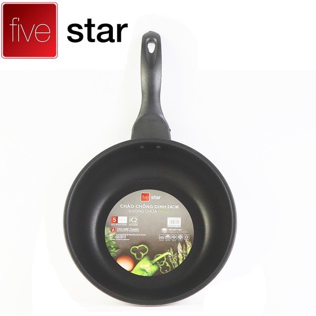 Chảo Chống Dính Sâu Lòng 3 Đáy Inox 430 Fivestar Bếp Từ ( 24cm / 26cm ) Dùng Cho Mọi Loại Bếp