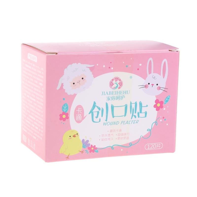 [Hàng mới về] Bộ 120 miếng băng keo cá nhân mini thoáng khí chống thấm nước họa tiết hoạt hình dễ thương cho bé