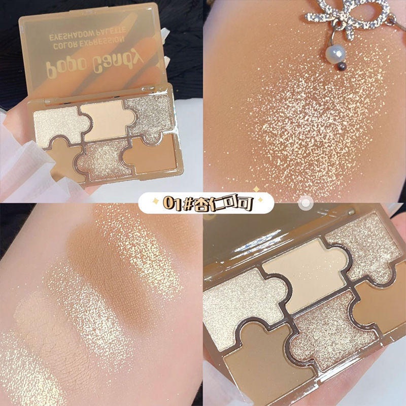 Bảng Phấn Mắt MISS LARA 6 Màu Tông Đất Lấp Lánh Lâu Trôi