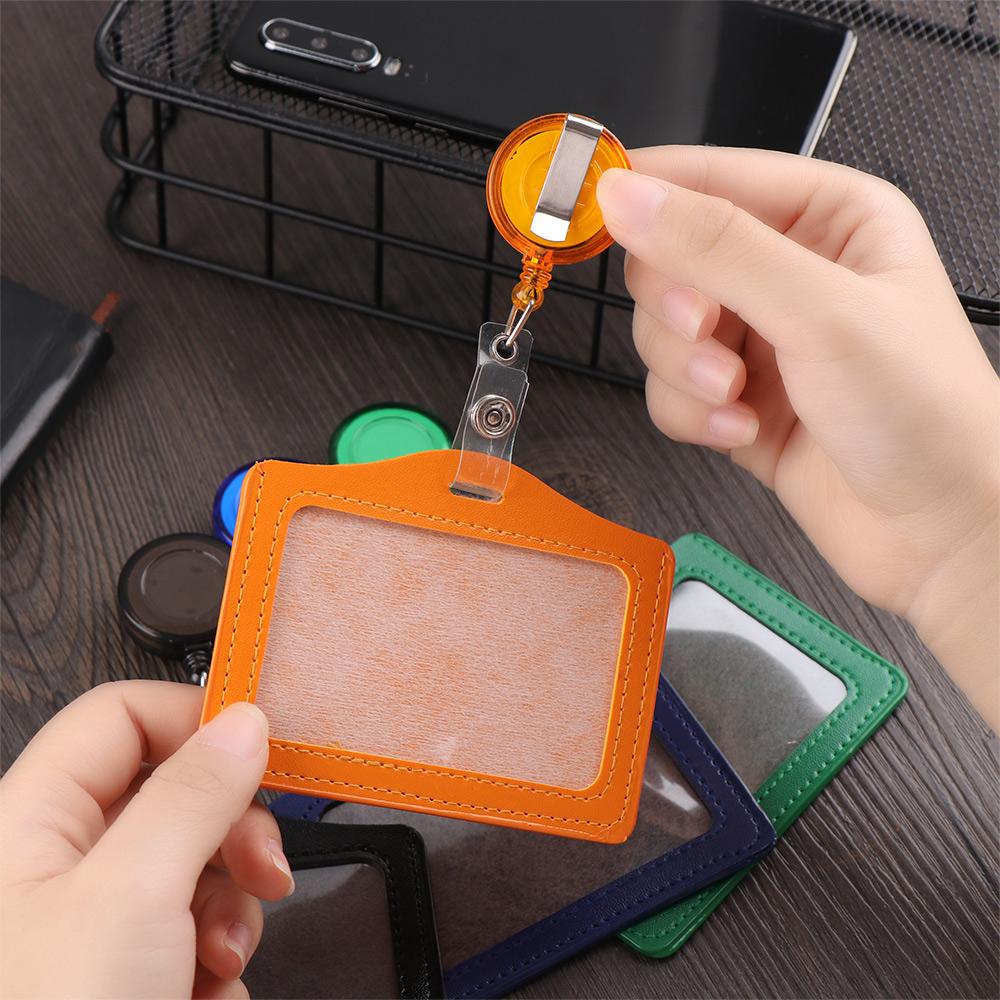 Túi Đựng Thẻ ID Bằng Da PU Có Thể Thu Gọn Tiện Dụng