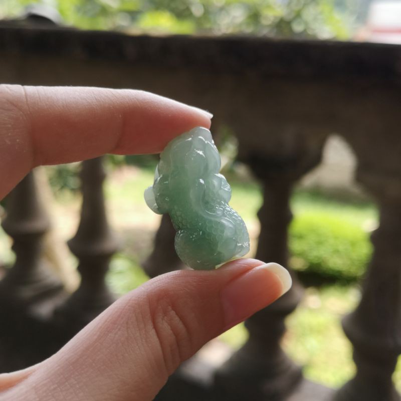 [Type A 100% thiên nhiên] Mặt dây chuyền Tỳ Hưu NGỌC JADEITE (cẩm_thạch) loại A không xử lý