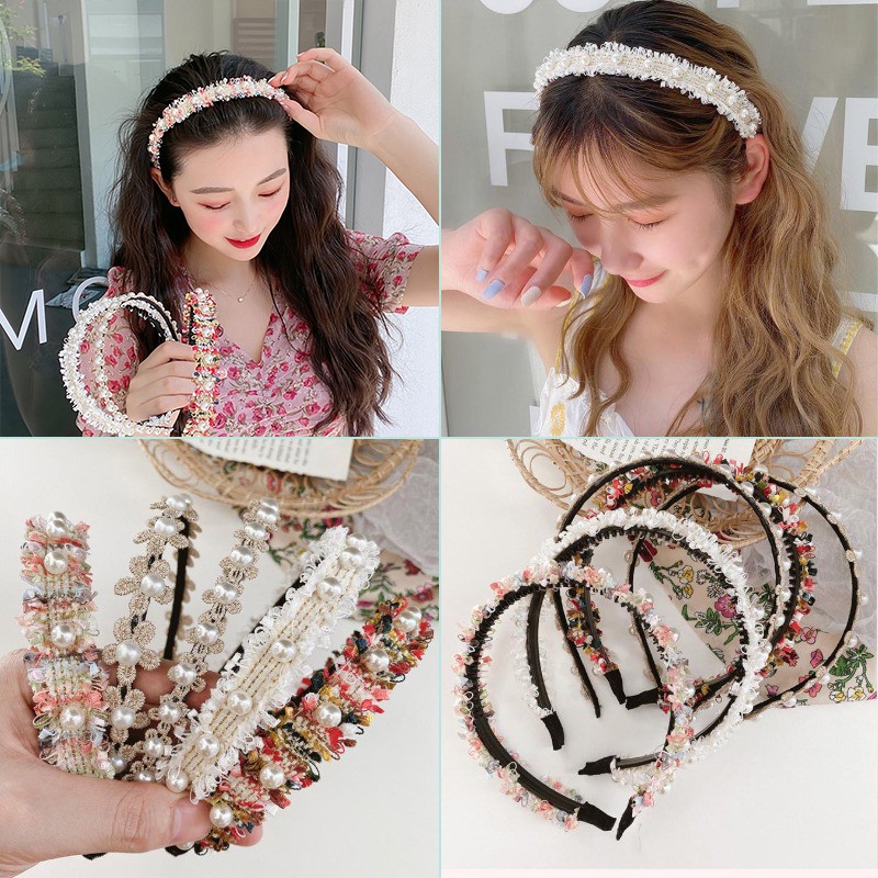 Cài tóc đính ngọc trai giả đơn giản phong cách Hàn Quốc