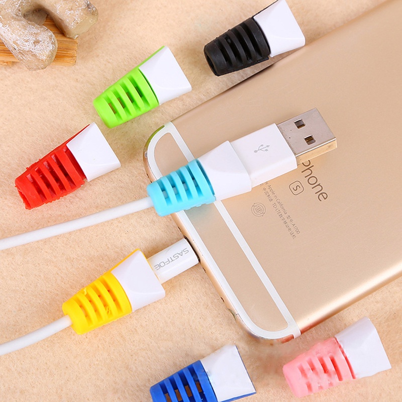 Bộ 2 Phụ Kiện Bảo Vệ Dây Cáp Sạc Bằng Silicon Chất Lượng Cao Cho Apple Android