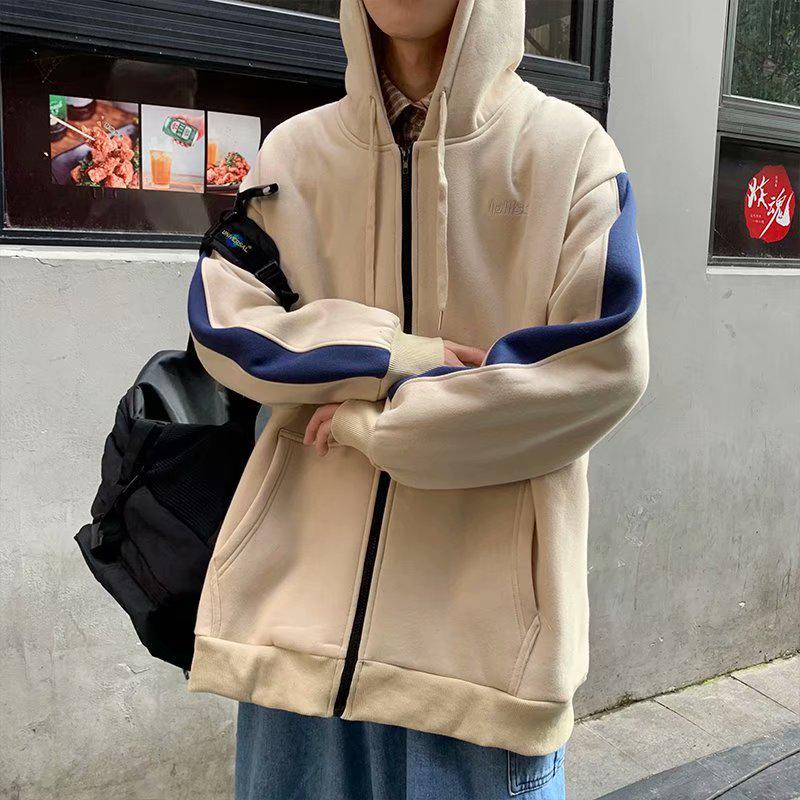 Áo khoác cardigan có mũ dáng rộng phong cách Hàn Quốc cho nam