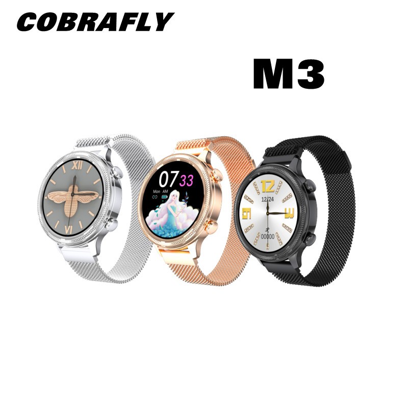 Đồng Hồ Thông Minh Cobrafly M3 Mặt Tròn Cảm Ứng Thời Trang Nữ Theo Dõi Sức Khỏe