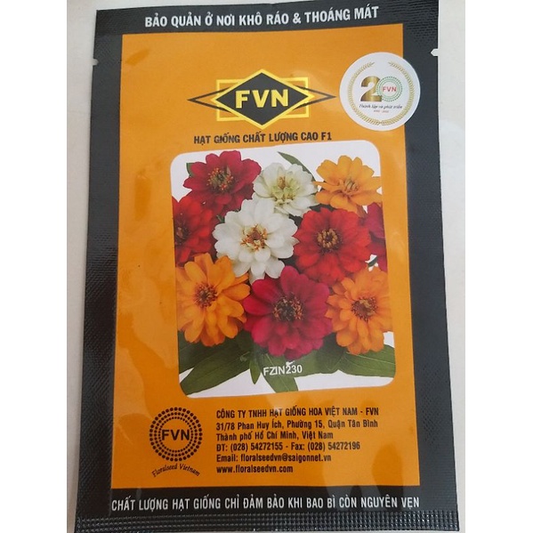 Hạt giống cúc lá nhám kép ZINNIA FZIN 230 gói 20 hạt