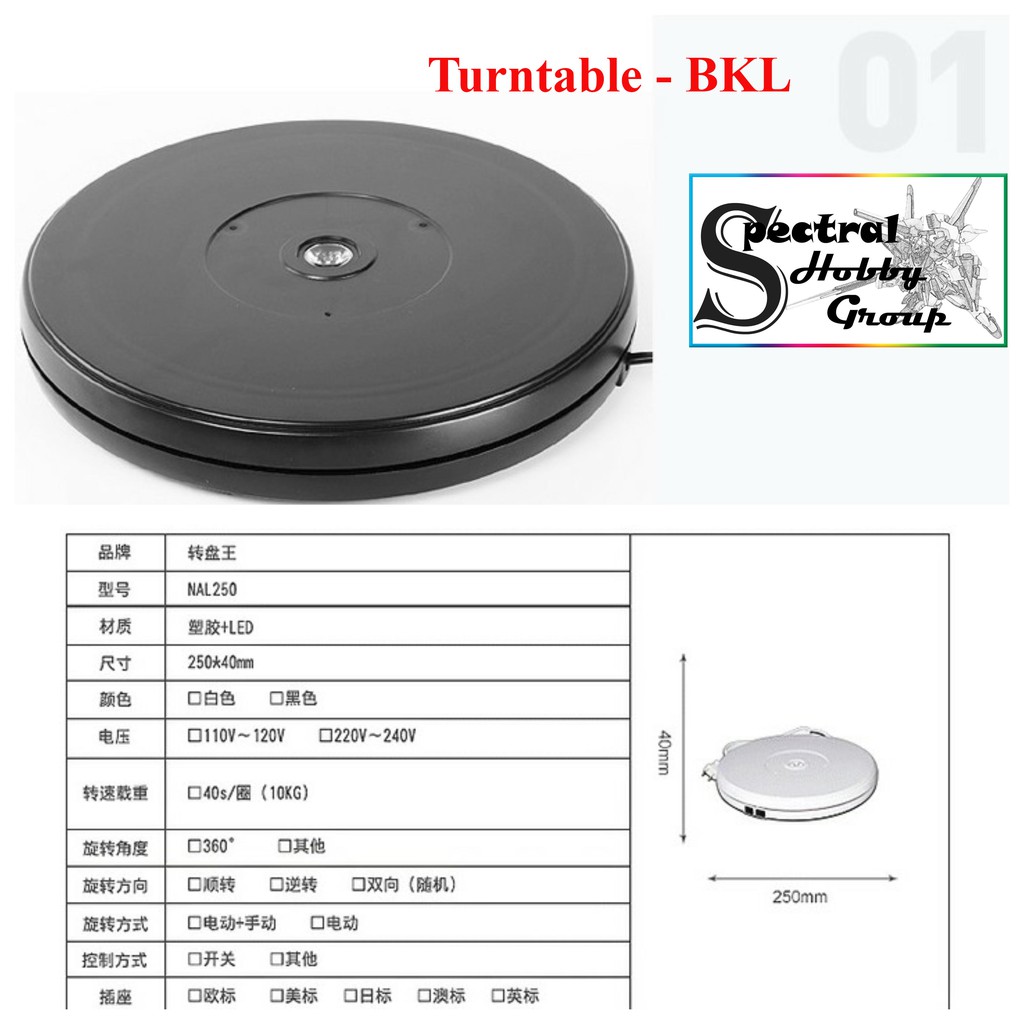 Đế xoay Base xoay mô hình - Display stand rotating platform VT127 VT130 rotate
