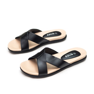 DÉP LÊ QUAI NGANG CHÉO NỮ BITA'S THỜI TRANG DYN.134 (VÀNG BÒ + TRẮNG + ĐEN) - BITAS