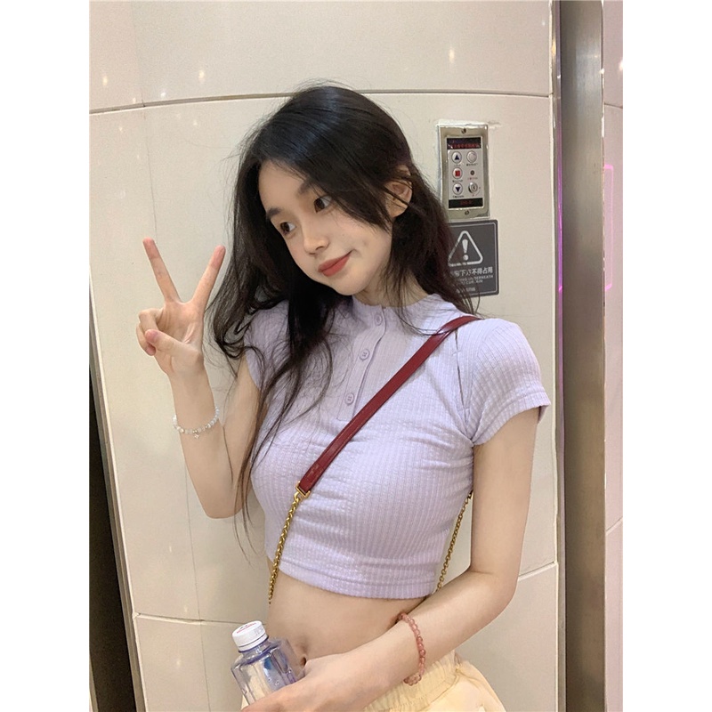 Áo Thun Tay Ngắn Dáng Ôm Thời Trang Mùa Hè Cho Nữ