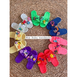 Dép tổ ong kèm sticker cho bé màu vàng nhạt,tím