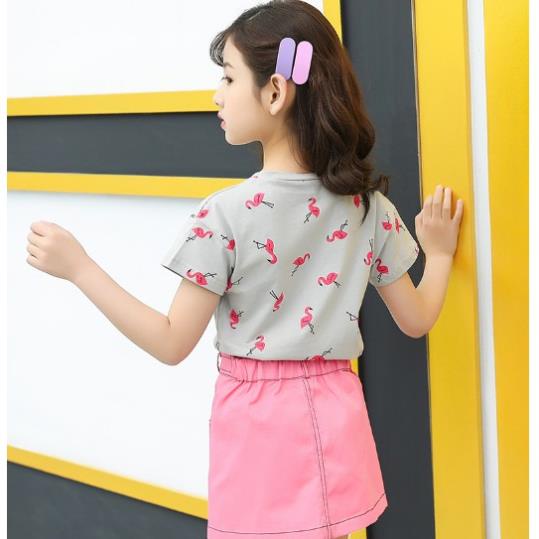 Set bộ áo thun và chân váy kaki cho bé gái đi chơi dự tiệc phong cách Hàn Quốc từ 13-38kg BBG001