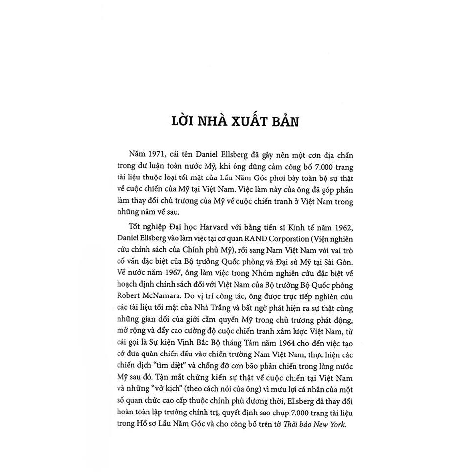 Sách - Hồ sơ mật lầu 5 góc và hồi ức về chiến tranh việt nam (sách tham khảo) | BigBuy360 - bigbuy360.vn