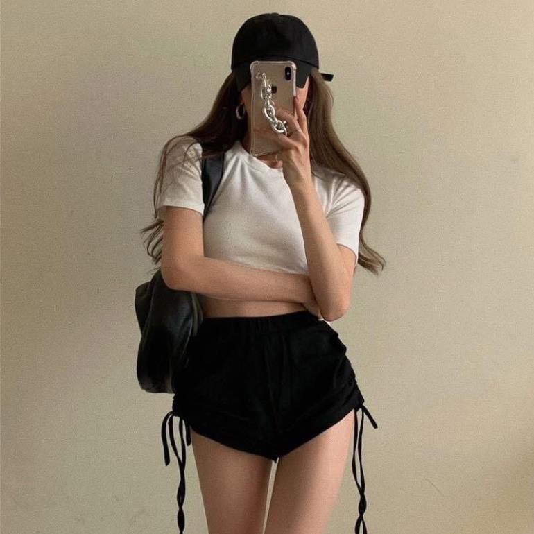 Quần Short Nữ Dây Rút HôngQuần Đùi Nữ Cạp Chun Vải Thun Hot Hit