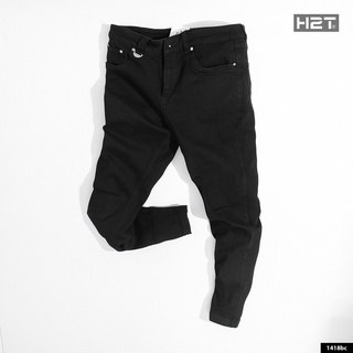 Quần Jean Nam H2T Thiết Kế Rách Nhẹ Form Dáng Slim Fit, Jeans Bentino Black Ripped, Ôm Chân Tôn Dáng 1418