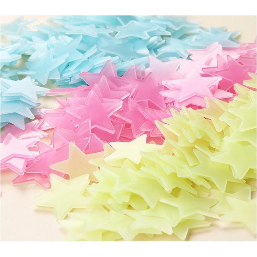 GÓI 100 NGÔI SAO Dạ Quang Dán Tường Phát Sáng, Trang Trí Nhà Cửa