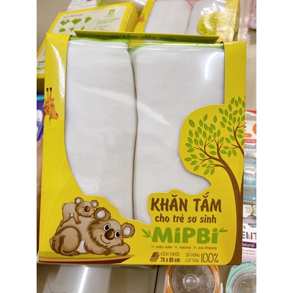 Set 2 cái- Khăn tắm cao cấp Mipbi 6 lớp 100% cotton