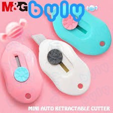 Dao rọc giấy mini M&amp;G nhiều màu kute thuận tiện làm móc khóa