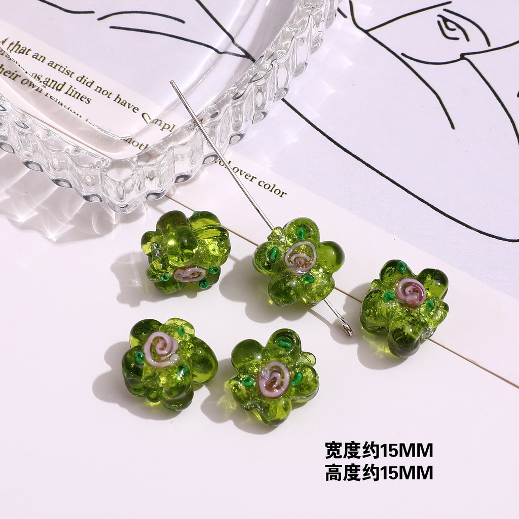 Hạt xâu hình hoa màu hồng/bạc bóng cổ điển độc đáo làm trang sức vòng tay/vòng cổ/hoa tai thủ công DIY