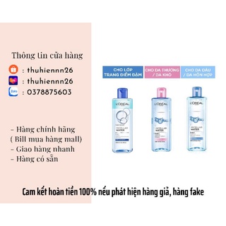Nước tẩy trang LOreal Paris Micellar Water 400ml