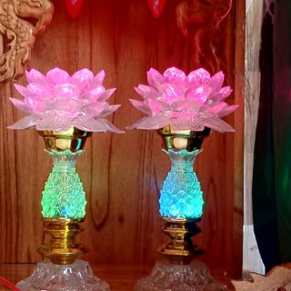 Cặp Đèn Thờ Bông Sen Mạch Điện Tử