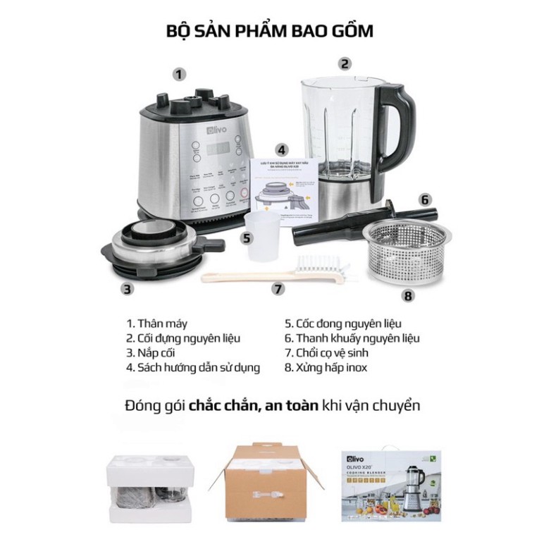 MÁY LÀM SỮA HẠT ĐA NĂNG OLIVO X20