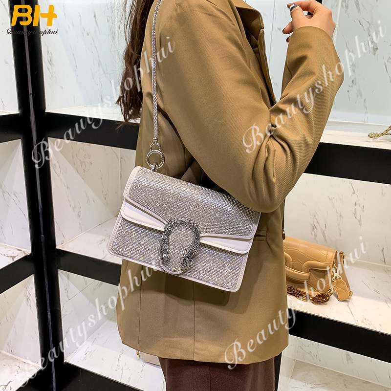 Túi Xách Đeo Vai / Kẹp Nách Hình Vuông Cỡ Nhỏ Đính Ngọc Trai Thời Trang Mới 2022 Cho