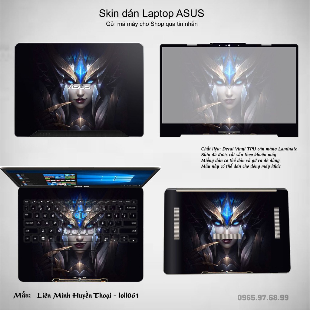 Skin dán Laptop Asus in hình Liên Minh Huyền Thoại nhiều mẫu 8 (inbox mã máy cho Shop)