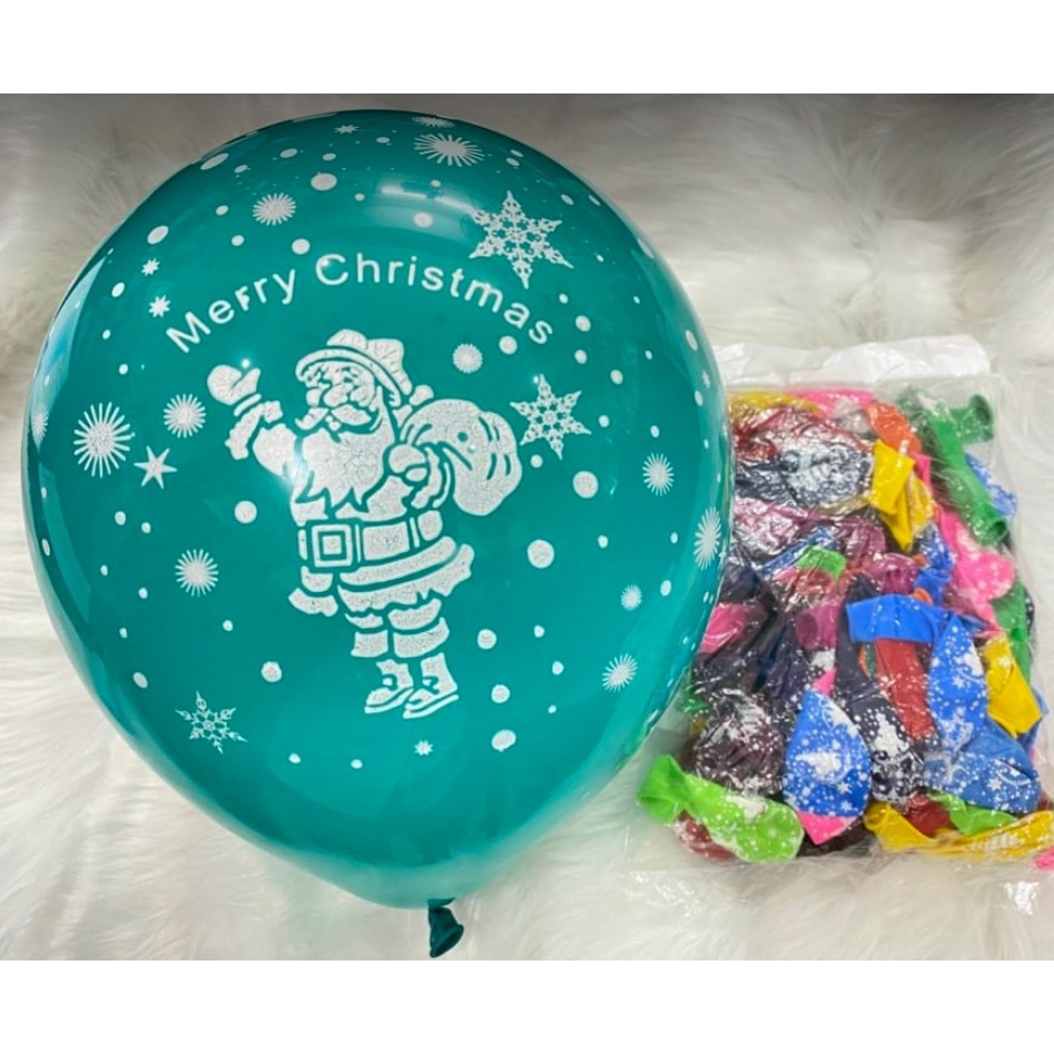 BONG BÓNG IN MERRY CHRISTMAS BÓNG IN NOEL BÓNG XANH LÁ - ĐỎ TRANG TRÍ GIÁNG SINH NOEL