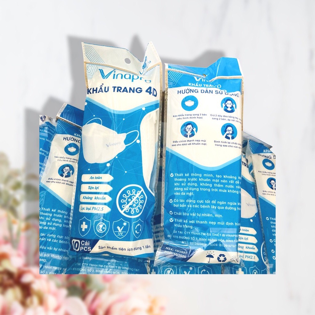Khẩu trang chuẩn 4D KF94 VINAPRO ( 1 thùng / 300 cái )