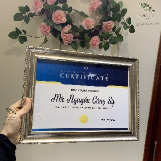 1 KHUNG BẰNG KHEN Bạc A4 lõm bản 4 sang trọng, ảnh thật